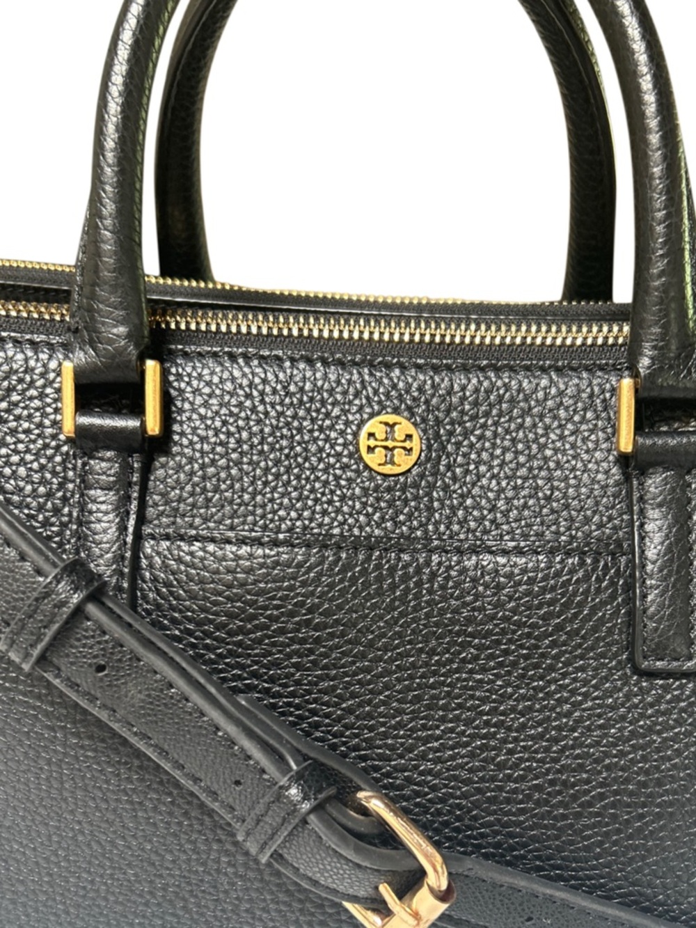 TORY BURCH Georgia Black Triple Zip Satchel Crossbody – Pristine Condition! - Picture 5 of 12